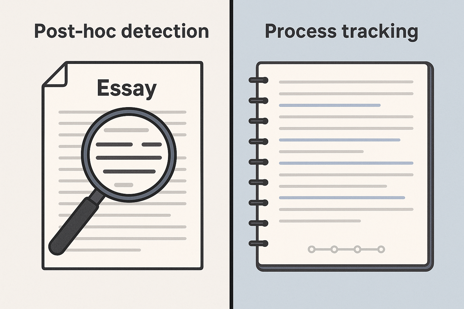 Post-hoc detection vs Process tracking comparison